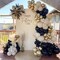 Black and Gold Balloons, 12 Inch 35PCS Black and White Balloons with Metallic Gold Latex Balloon